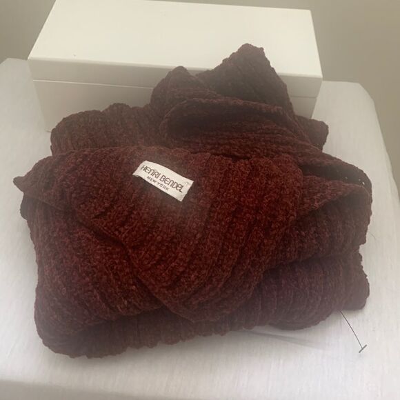 Henri Bendel Scarf - Maroon - EUC - Picture 2 of 6